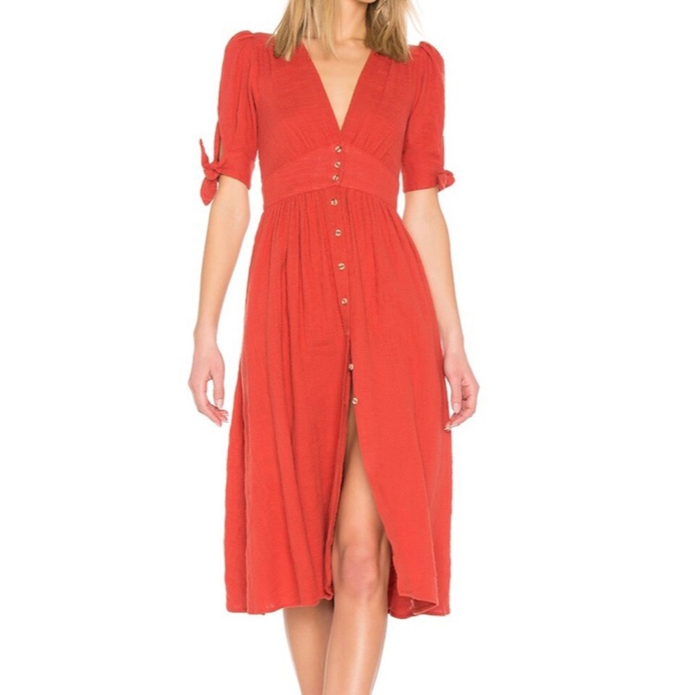 Free People Burnt Orange Love Of My Life Dress Size Small